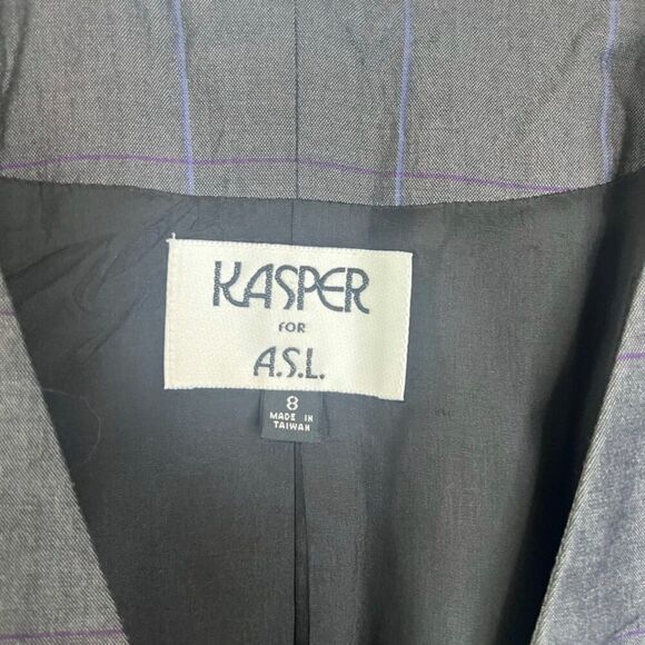 Kasper for ASL Vintage 2 Piece Skirt Suit Set-Blazer & Pleated Skirt Womens Sz 8 - Picture 6 of 12